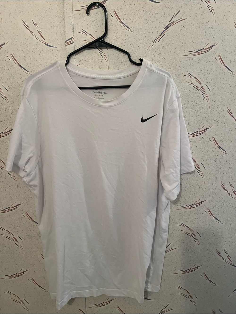 Nike White Short Sleeve T-Shirt with Black Swoosh